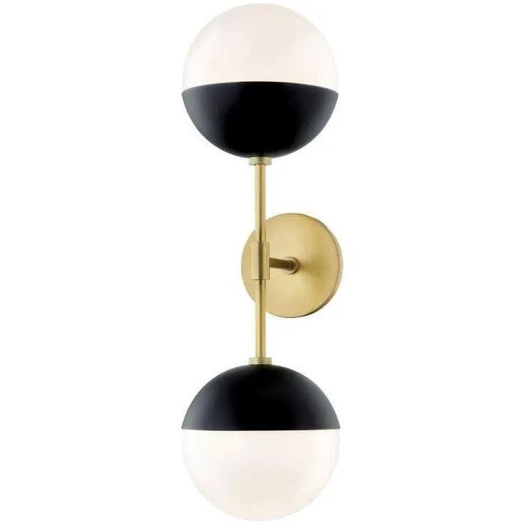 Mitzi - Renee Double Wall Sconce - H344102A-AGB/BK - Canada Light Shop