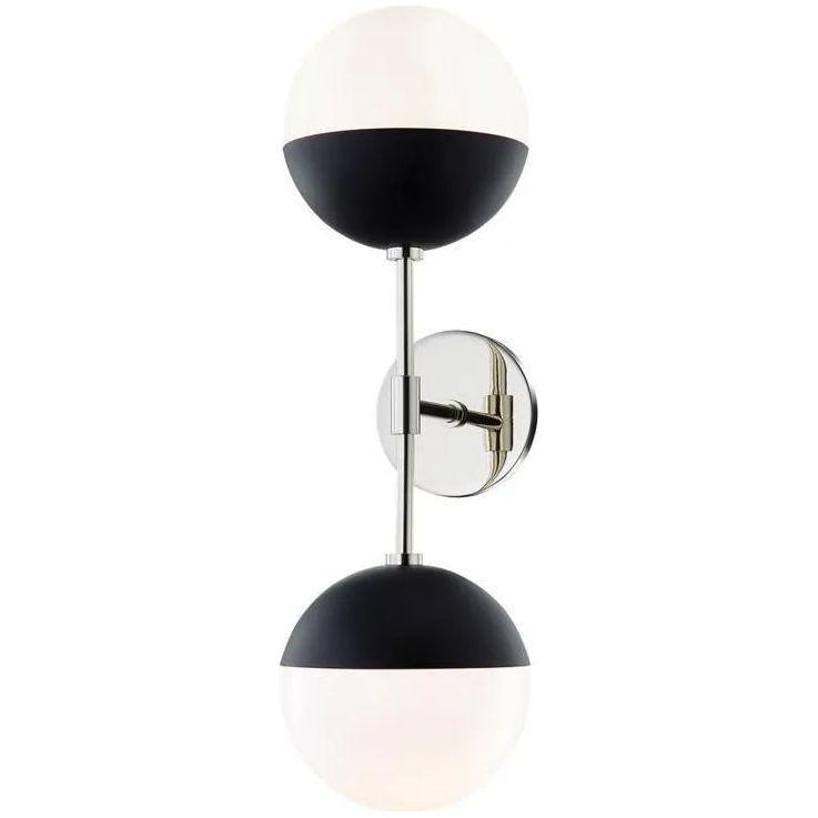 Mitzi - Renee Double Wall Sconce - H344102A-PN/BK - Canada Light Shop