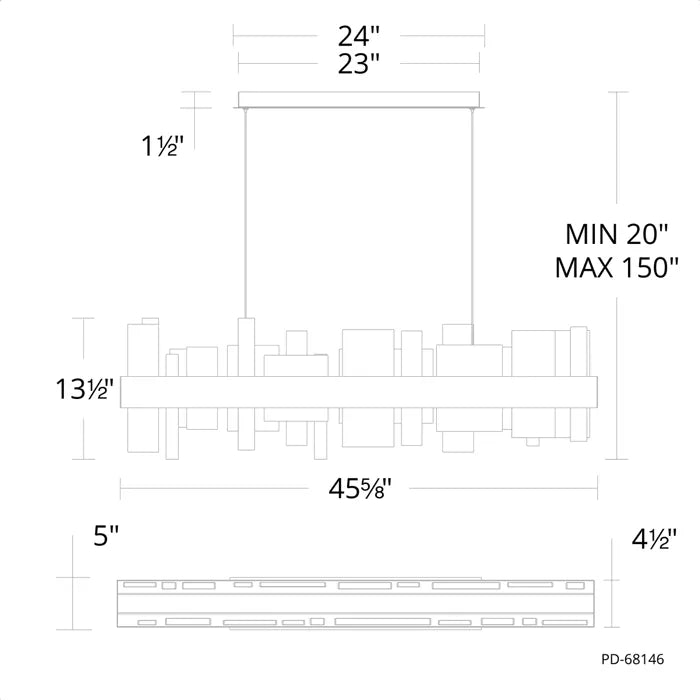 Modern Forms - Acropolis LED Linear Pendant - PD-68146-AB - Canada Light Shop