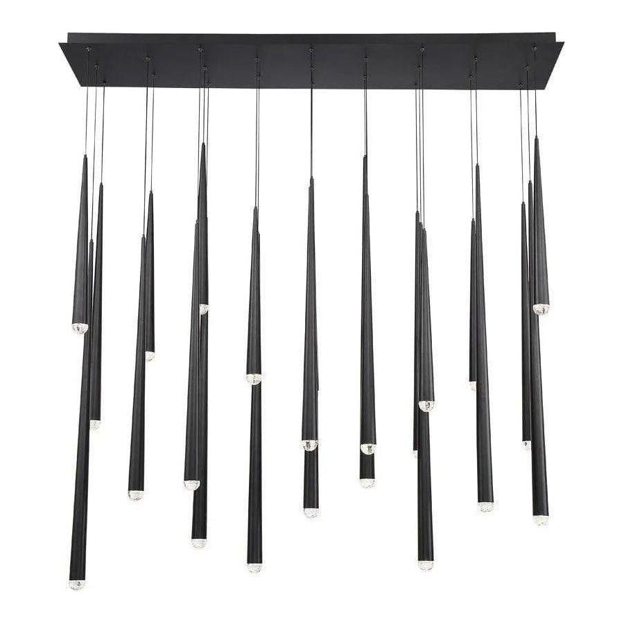 Modern Forms - Cascade LED Crystal Linear Pendant, 23-Light - PD-41723L-BK - Canada Light Shop