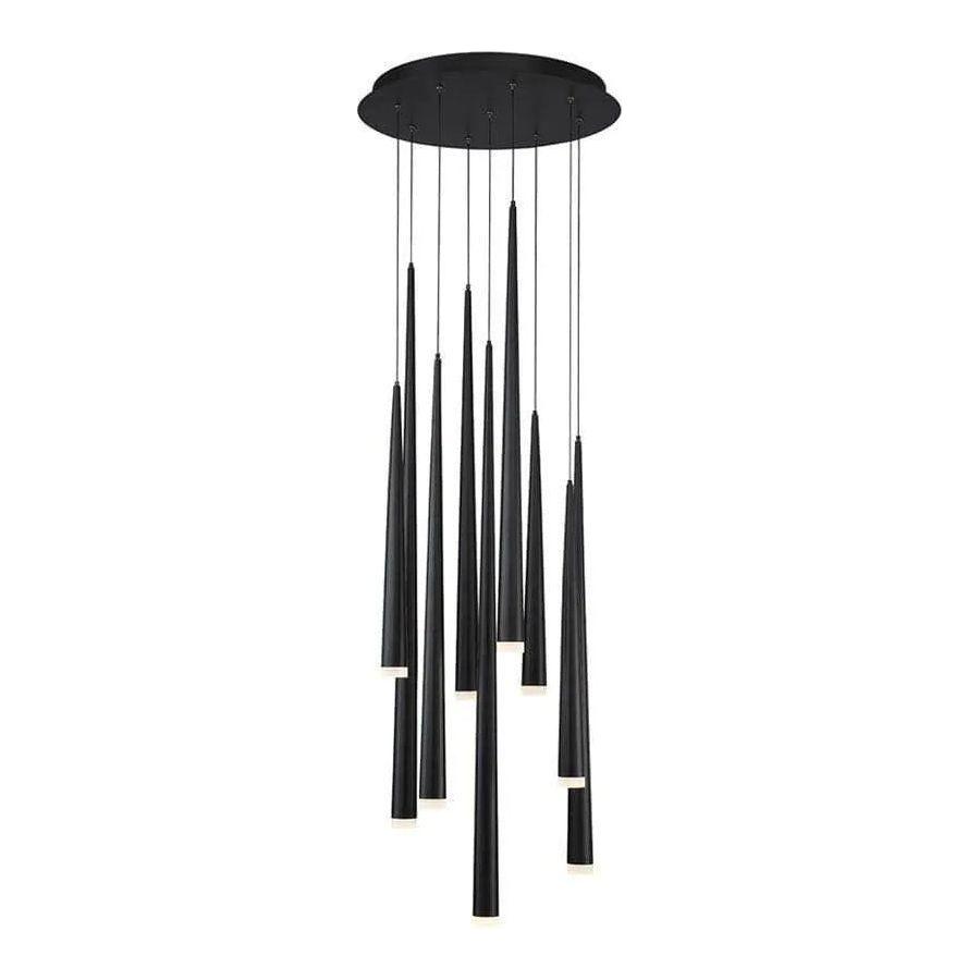 Modern Forms - Cascade LED Multi-Light Pendant, 9-Light - PD-41809R-BK - Canada Light Shop