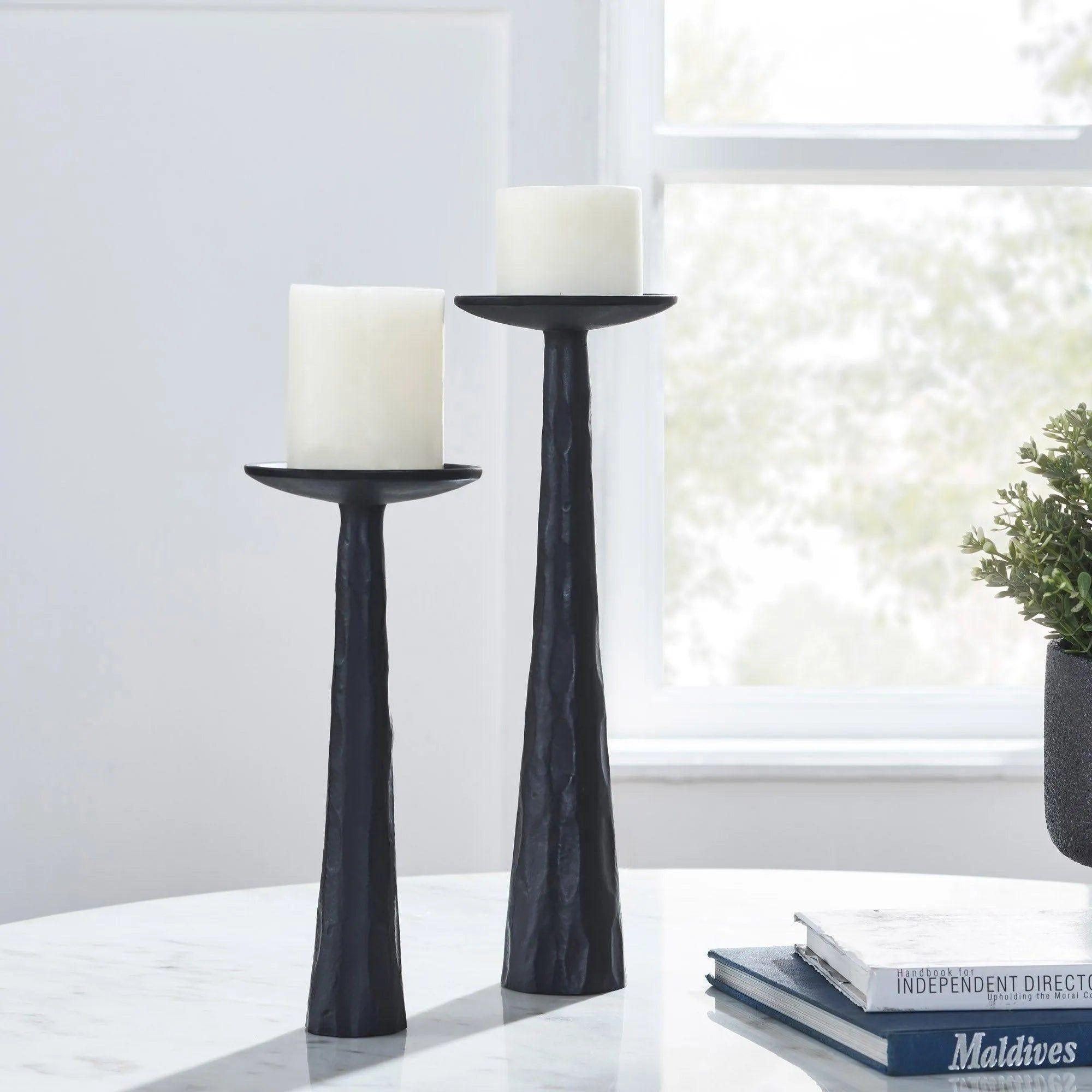 Renwil - Tilde Set Of 2 Tapered Pillar Candle Holders - CAN181 - Canada Light Shop