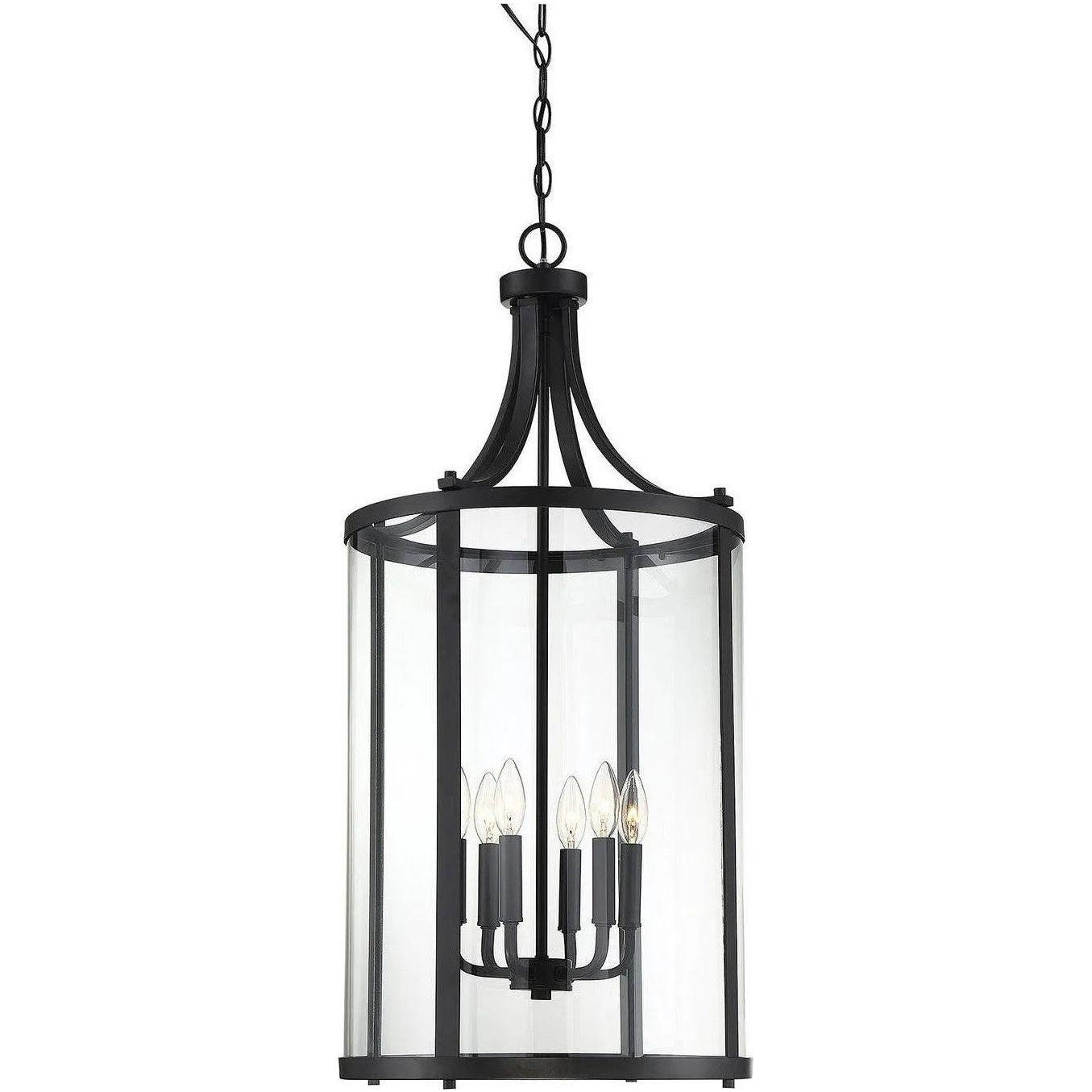 Savoy House - Penrose Six Light Foyer Lantern - 7-1041-6-BK - Canada Light Shop