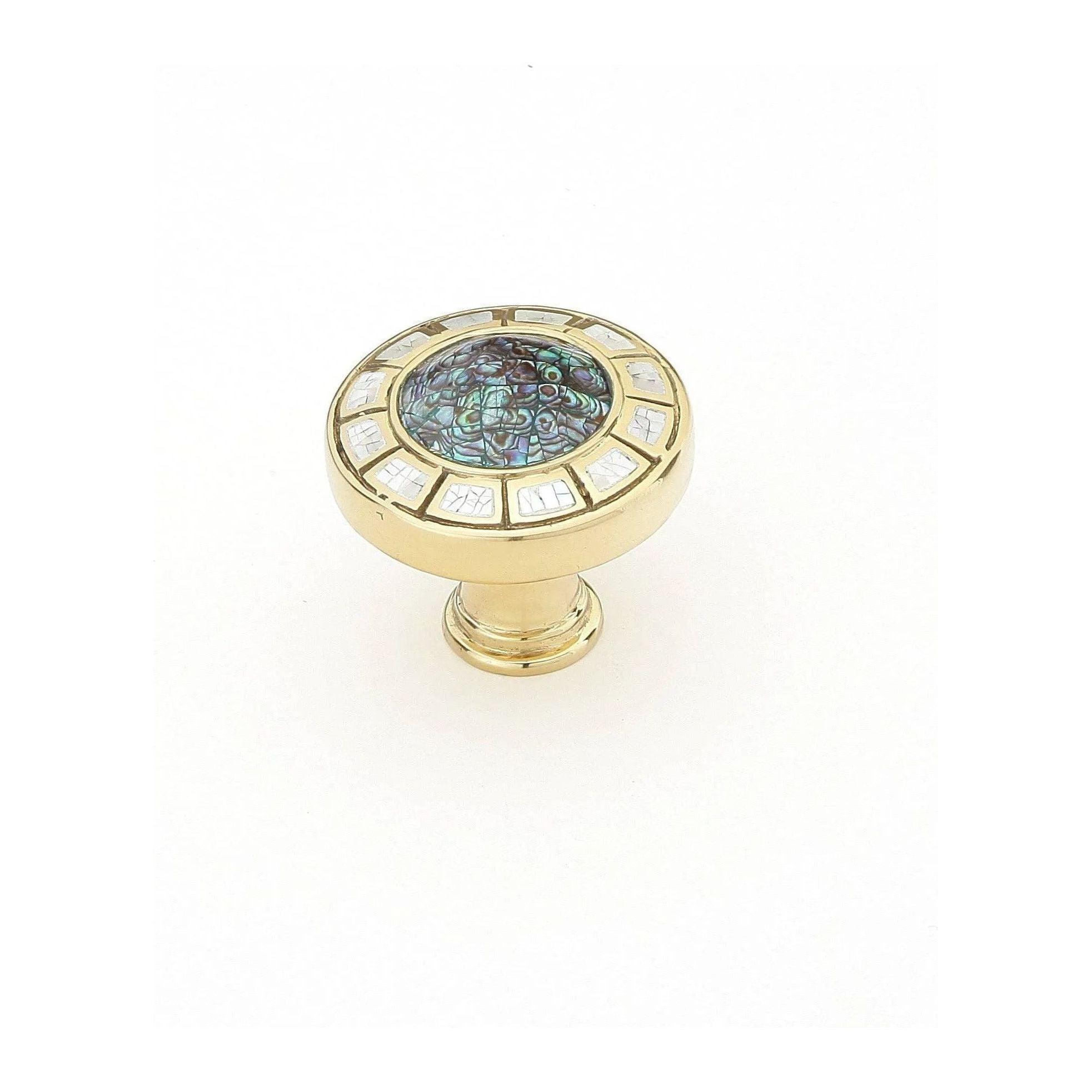 Schaub - Fair Isle Imperial Shell Round Knob - 655-PB - Canada Light Shop