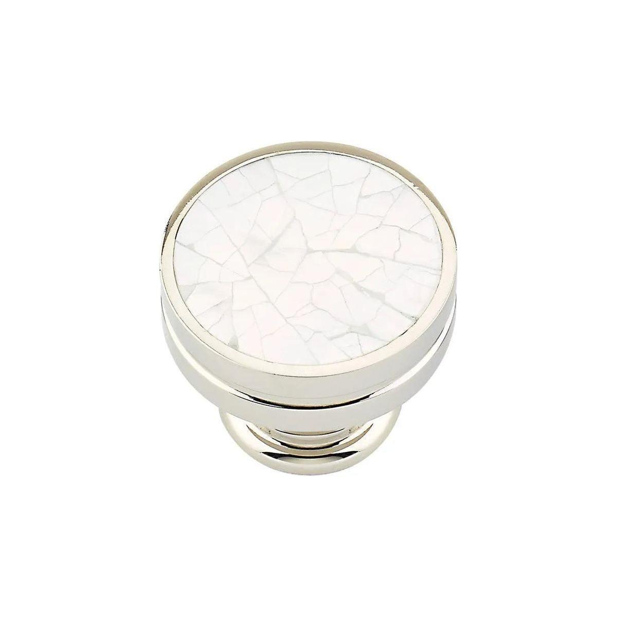 Schaub - Symphony Round Flat Knob - 990-MOP/PN - Canada Light Shop