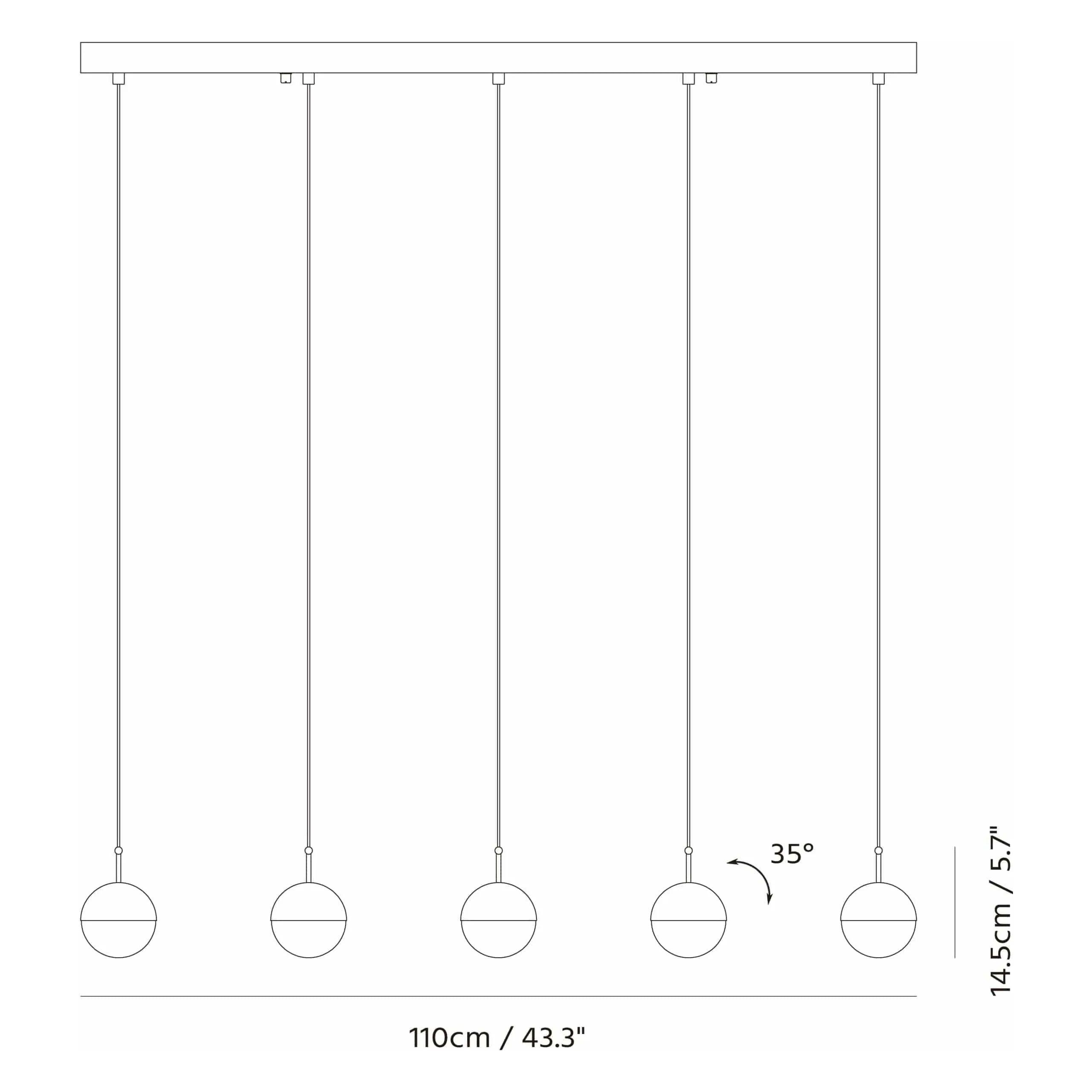 Seed Design - Dora Pendant Light 5 - SLD-1010PL5-CPR - Canada Light Shop
