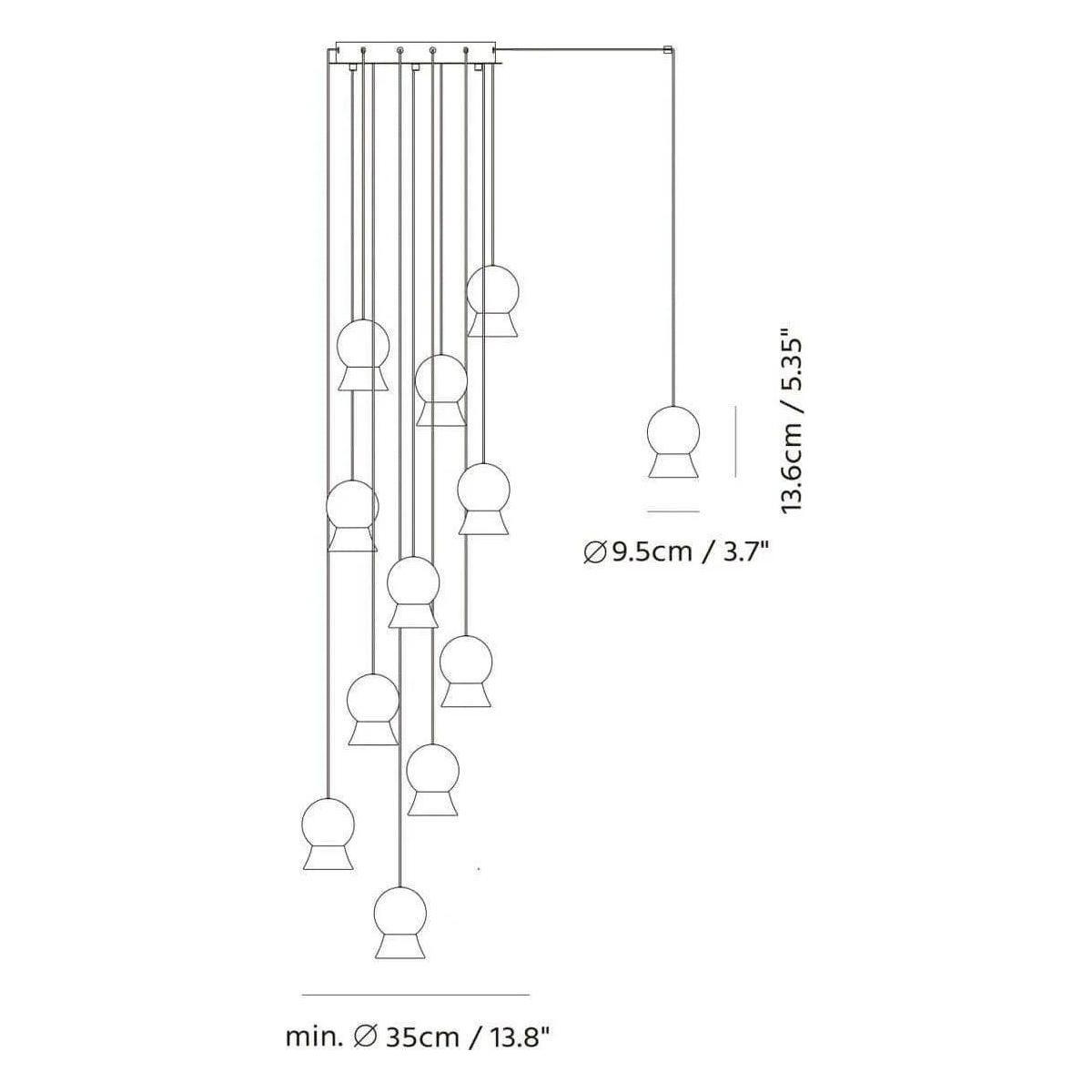 Seed Design - Fuji Pendant Light 12 - SLD-1011PF12-BK - Canada Light Shop