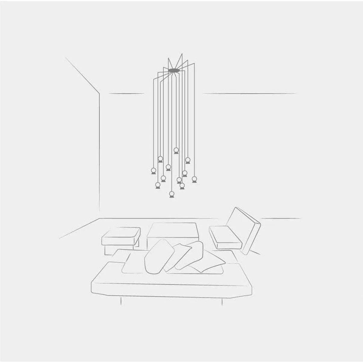 Seed Design - Fuji Pendant Light 12 - SLD-1011PF12-BK - Canada Light Shop