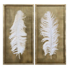 The Uttermost - White Feathers Shadow Box S/2 - 04057 - Canada Light Shop