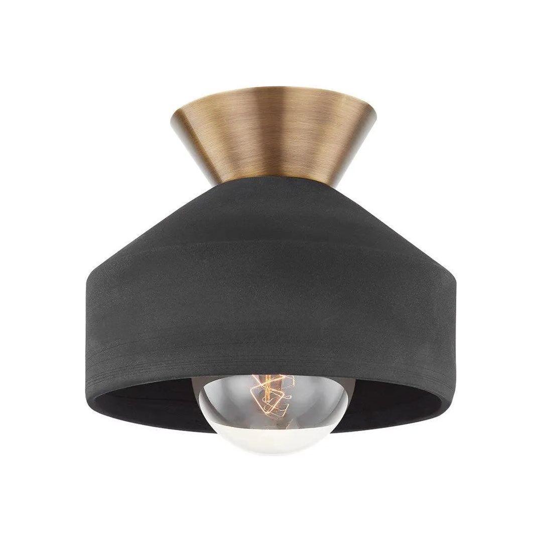 Troy Lighting - Covina Flush Mount - C9811-PBR/CBK - Canada Light Shop