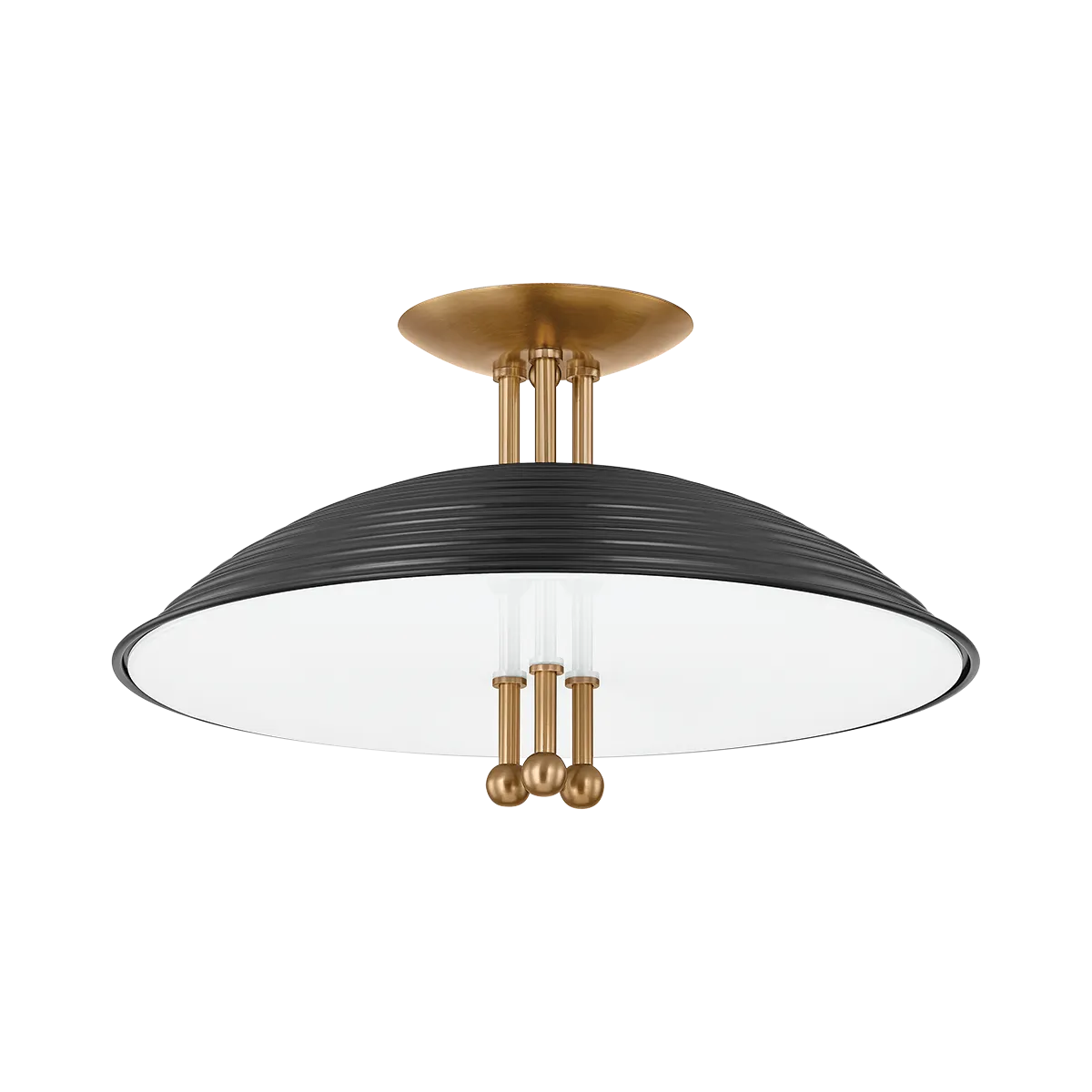 Troy Lighting - Larkin Semi Flush Mount - C4416-PBR/SBK - Canada Light Shop