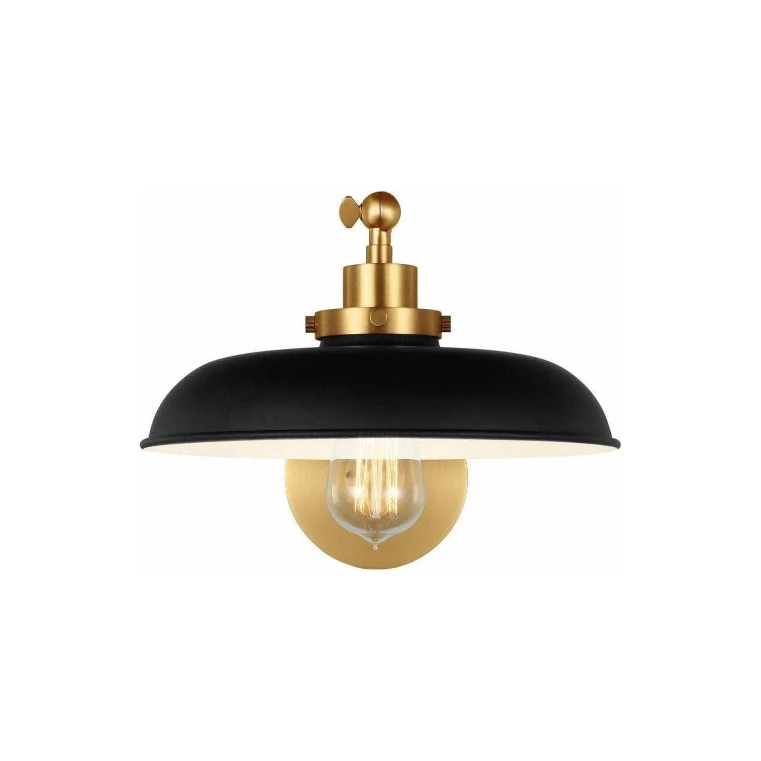 Visual Comfort Studio Collection - Wellfleet Single Arm Wide Wall Sconce - CW1141MBKBBS - Canada Light Shop