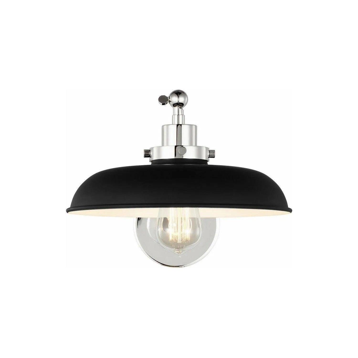 Visual Comfort Studio Collection - Wellfleet Single Arm Wide Wall Sconce - CW1141MBKPN - Canada Light Shop