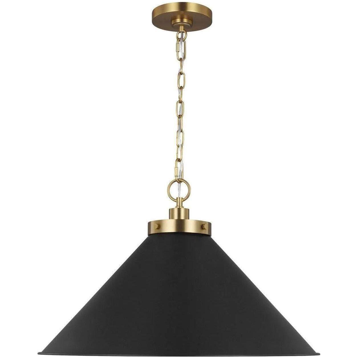Visual Comfort Studio Collection - Wellfleet Wide Cone Pendant - CP1311MBKBBS - Canada Light Shop