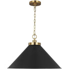 Visual Comfort Studio Collection - Wellfleet Wide Cone Pendant - CP1311MBKBBS - Canada Light Shop