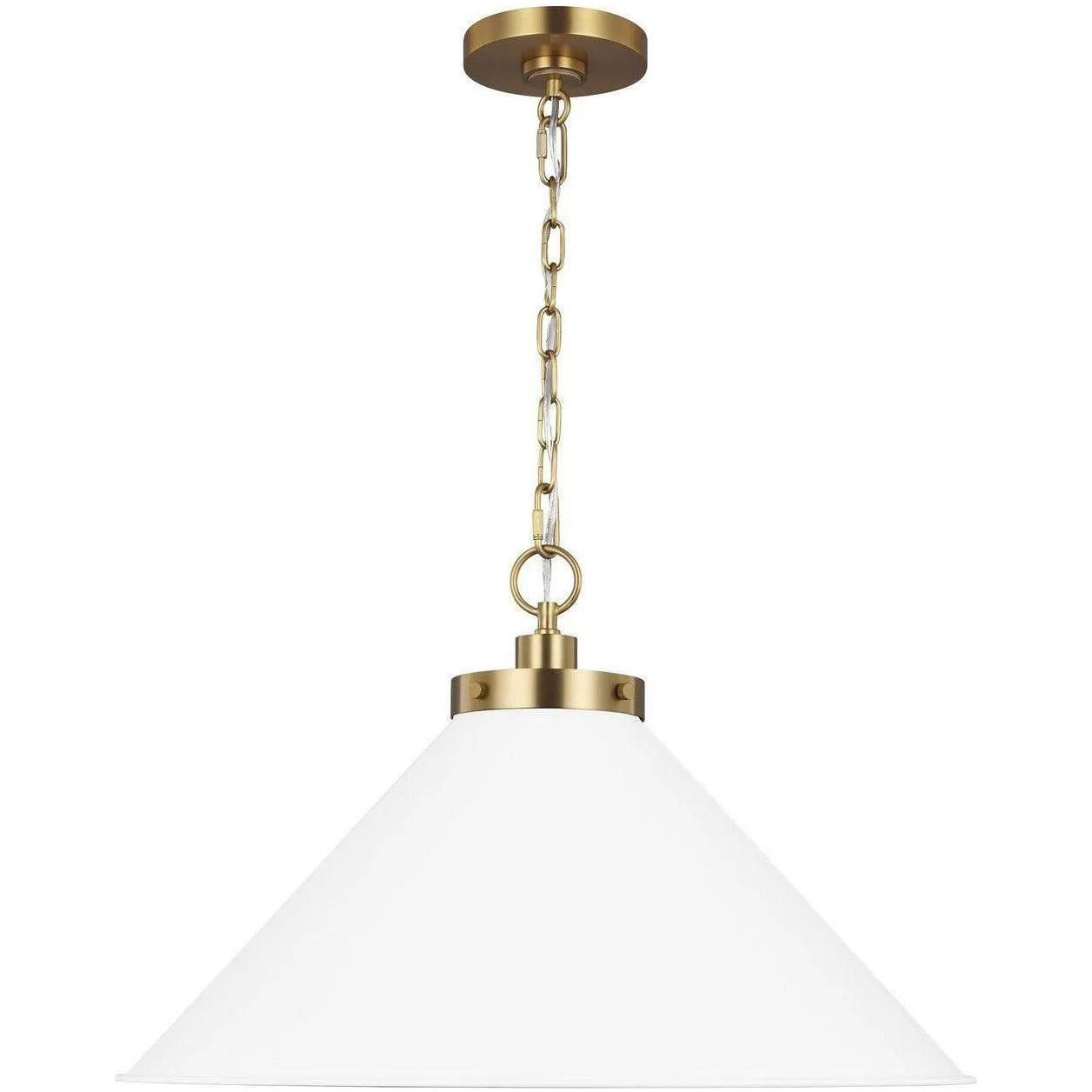 Visual Comfort Studio Collection - Wellfleet Wide Cone Pendant - CP1311MWTBBS - Canada Light Shop