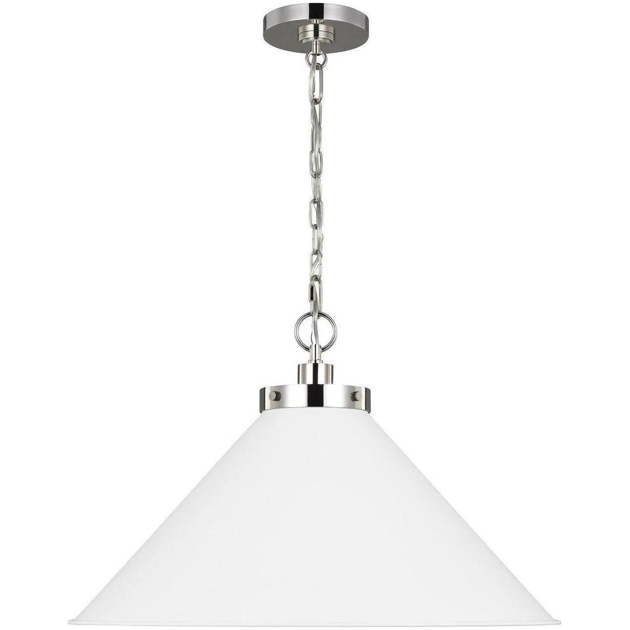 Visual Comfort Studio Collection - Wellfleet Wide Cone Pendant - CP1311MWTPN - Canada Light Shop